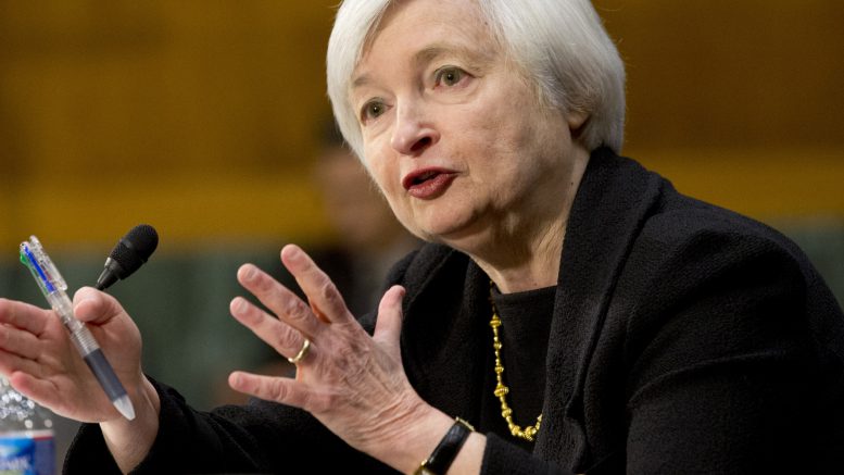 Janet Yellen, of California, President Barack Obama's nominee to become Federal Reserve Board chair, testifies on Capitol Hill in Washington, Thursday Nov. 14, 2013, before the Senate Banking Committee hearing on her nomination to succeed Ben Bernanke. (AP Photo/Jacquelyn Martin)