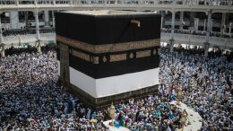 Muslim pilgrims circle the Kaaba, the cubic building at the Grand Mosque in the Muslim holy city of Mecca, Saudi Arabia, Tuesday, Sept. 15, 2015. Despite the crane accident on Friday, almost one million pilgrims have arrived as of Tuesday ahead of the hajj. (AP Photo/Mosa'ab Elshamy)