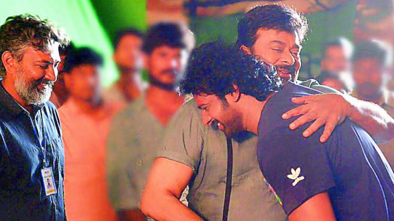 Prabhas and SS Rajamouli meet Chiranjeevi on Khaidi No. 150 sets