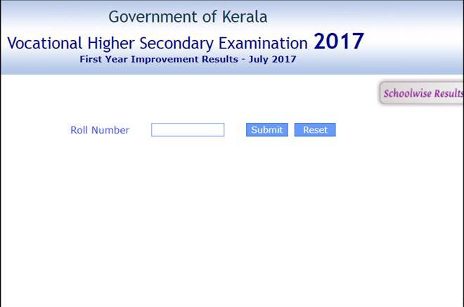 VHSE First Year Improvement Exam Results 2017 Declared at keralaresults.nic.in