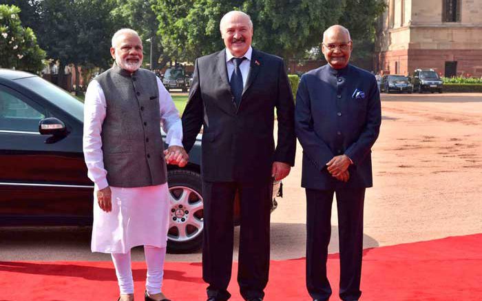 Belarus President Alexander Lukashenko welcome at Rashtrapati Bhawan